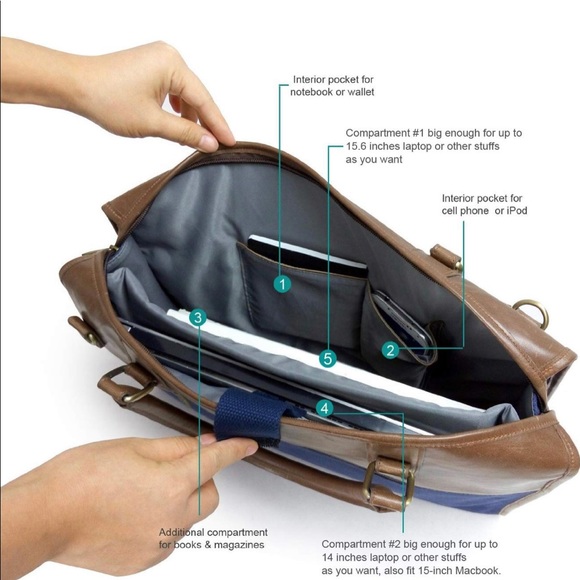 Lavievert Bag Handbag 15.6 Inch Laptop | Khaki - Picture 7 of 8